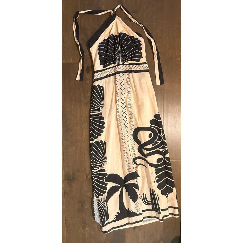 Cute Maxi Seashell Dress Linen Med farm rio inspired